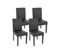 Lot De 4 Chaises De Séjour Littau Simili-Cuir, Noir Mat, Pieds Foncés Multicolore