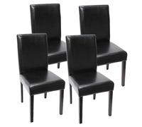 Lot De 4 Chaises De Séjour Littau Simili-Cuir, Noir, Pieds Foncés Multicolore