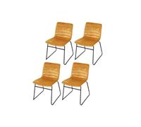 - Lot de 4 Chaises de table design velours Brooklyn - Moutarde - Brooklyn