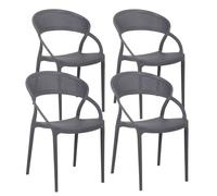 Lot de 4 chaises de terrasse grises - Oviala