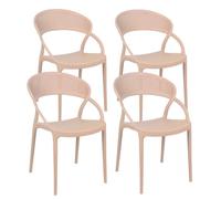 Lot de 4 chaises de terrasse roses Madrid - Oviala