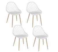 Lot de 4 Chaises Design "Malaga" 80cm Blanc