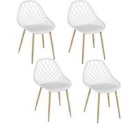 Lot de 4 Chaises Design Malaga 80cm Blanc Blanc G
