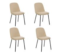 Chaise Neora tissu beige pieds métal noir