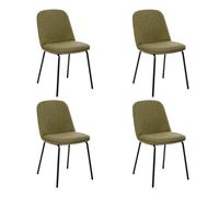 Atmosphera - Chaise Neora Vert Cèdre - Revêtement Velours et Pieds Acier - Salle à Manger, Salon, Bureau