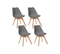 - Lot de 4 Chaises design scandinave Baya - Gris foncé - Baya