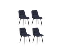 Atmosphera Chaise de table Sirac tissu, pieds métal, gris ardoise