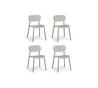 Menzzo Lot de 4 chaises Modernes Stellair Tissu Beige