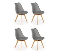 Lot de 4 Chaises Design "Wellington" 79cm Gris
