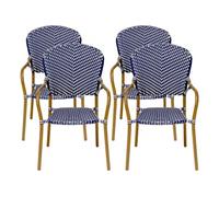 Lot de 4 chaises d'extérieur bistro "Maya" - Bleu