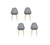 Lot De 4 Chaises D'extérieur Calvi En Polypropylène - Gris Gris