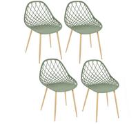 Lot De 4 Chaises D'extérieur Malaga En Polypropylène - Vert Vert
