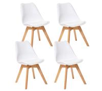 Lot De 4 Chaises Diner Baya Blanc Atmosphera
