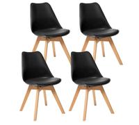 Lot De 4 Chaises Diner Baya Noires Atmosphera