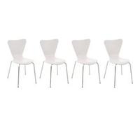 Lot de 4 chaises empilables Calisto , Blanc Blanc G