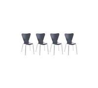 Lot de 4 chaises empilables Calisto , Gris