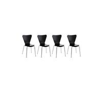CLP Trading GmbH – Lot de 4 chaises empilables Calisto – Piètement stable en métal chromé – Noir