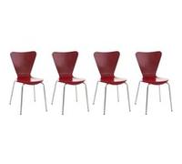 Lot de 4 chaises empilables Calisto , Rouge Rouge G