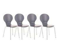 Lot de 4 chaises empilables en bois Diego , Gris Gris G