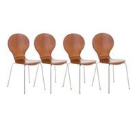 Lot de 4 chaises empilables en bois Diego , Marron Marron G