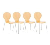 Lot de 4 chaises empilables en bois Diego , Nature Nature G