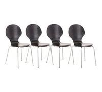 Lot de 4 chaises empilables en bois Diego , Noir Noir G