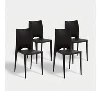 Produce Shop Lot de 4 chaises empilables en polypropylène Lione - Noir