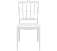 Lot de 4 chaises empilables Napoleon blanches en Polypropylene