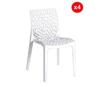 Lot de 4 chaises empilables TELA / Blanc
