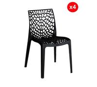 Lot de 4 chaises empilables TELA / Noir