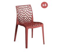 Lot de 4 chaises empilables TELA / Rouge