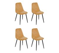Lot de 4 Chaises en Chenille "Nokas" 86cm Ocre