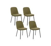 Atmosphera - Lot de 4 chaises en tissu et pieds métal NEORA - Cèdre et noir - Neora Noir