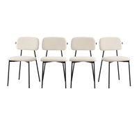 Lot de 4 chaises en velours côtelé beige - Lorie