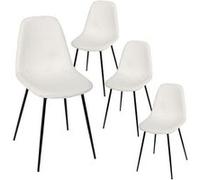 Lot de 4 chaises en velours côtelé coloris crème - AMORY - ALTOBUY Beige