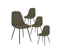 Lot de 4 chaises en velours côtelé coloris vert - AMORY - ALTOBUY Vert