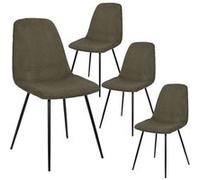 Lot de 4 chaises en velours côtelé coloris vert - AMORY - ALTOBUY Vert