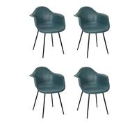 Lot de 4 Chaises Fauteuil "Gustav" 85cm Bleu