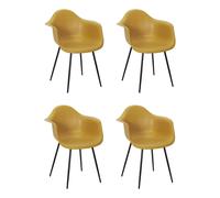 Lot de 4 Chaises Fauteuil "Gustav" 85cm Jaune