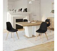 Lot De 4 Chaises Gaby Noires En Tissu Pour Salle À Manger