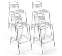 Oviala Lot de 4 chaises Hautes en Aluminium Gris
