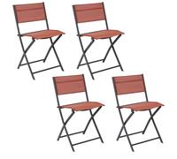 Lot de 4 chaise GENERIQUE exterieur non empilable pliable H. 80 cm en polypropylene Orange