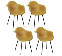 Lot De 4 Chaises - Home Deco Factory - Gustav - Design épuré - Jaune Et Noir