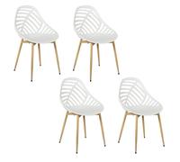 Lot De 4 Chaises - Home Deco Factory - Lucena - Ajourées - Grises