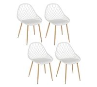 Lot de 4 Chaises - HOME DECO FACTORY - Malaga - D'extérieur - Blanches