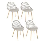 Lot De 4 Chaises - Home Deco Factory - Malaga - Modernes - Grises