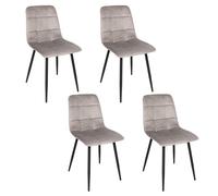 Lot de 4 Chaises - HOME DECO FACTORY - MATEO - Confortables - Chic - Taupe