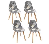 Home Deco Factory Chaise Dîner Patchwork Grise