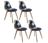 Lot de 4 chaises - home deco factory - patchwork - multicolore