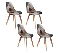 Lot de 4 Chaises - HOME DECO FACTORY - Patchwork PU - Multicolore
